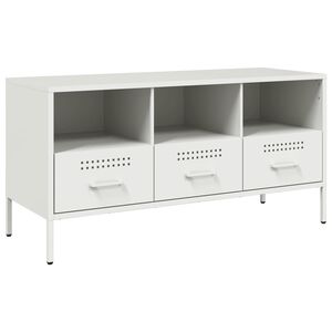 vidaXL TV-Schrank Wei&szlig; 100,5x39x50,5 cm Stahl