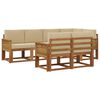 vidaXL Outdoor-Sofagarnitur 7 stk. Natur und Beige Polyester