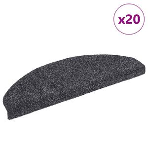 vidaXL Stufenmatten Selbstklebend 20 Stk. 65x21x4 cm Dunkelgrau Halbrund Gro&szlig;