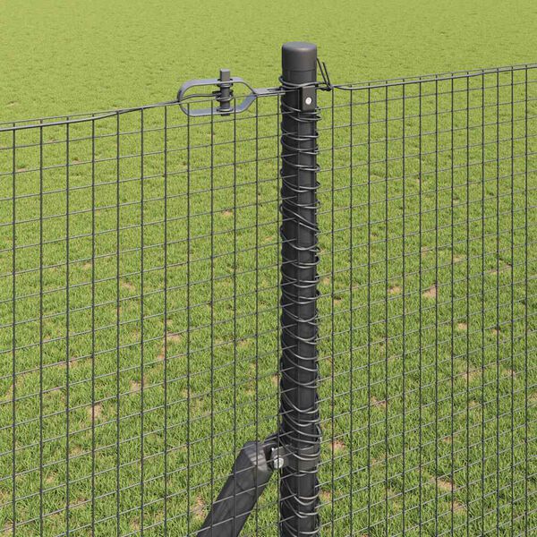 vidaXL Zaunpfosten Grau 50 x 1,4 m (Masche 19 x 19 mm) Stahl und PVC