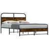 vidaXL Bettgestell ohne Matratze 135x190 cm R&auml;uchereiche Holzwerkstoff
