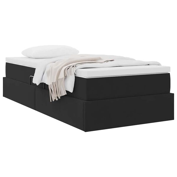 vidaXL Aufbewahrungsbett mit Matratze Schwarz 90 x 200 cm Samt