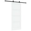 vidaXL Schiebet&uuml;r Wei&szlig; und Schwarz 83 x 202 cm Massives Kiefernholz