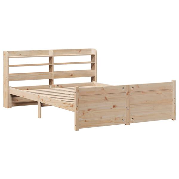vidaXL Bettgestell mit Kopfteil ohne Matratze 135x190 cm