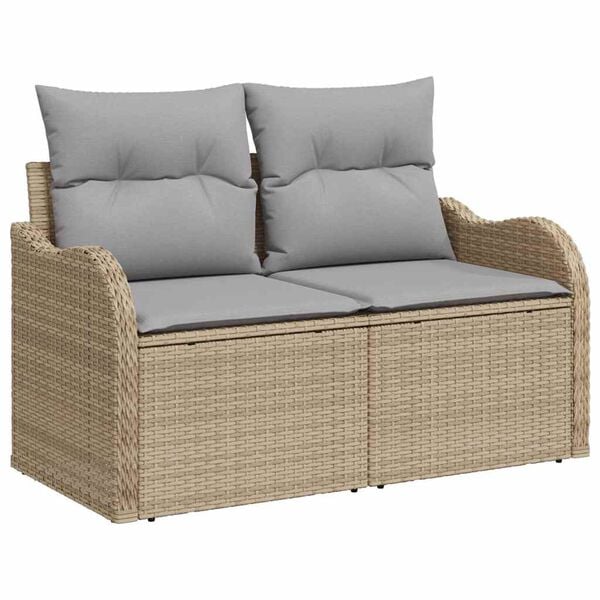 vidaXL Garten-Sofa-Set 5 pcs Beige Poly Rattan