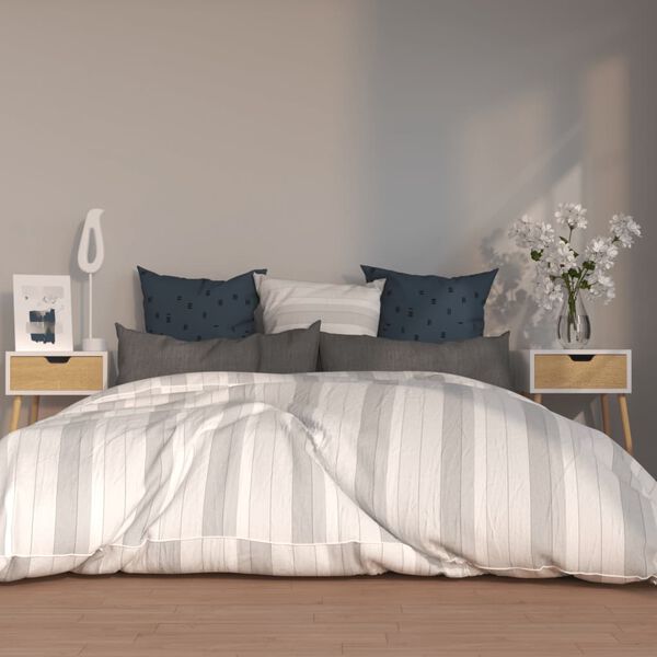 vidaXL Nachttische 2 Stk. Wei&szlig; Sonoma-Eiche 40x40x56 cm Holzwerkstoff