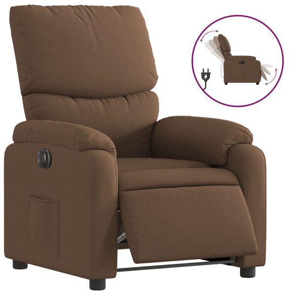 vidaXL Relaxsessel Elektrisch Braun Stoff