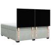vidaXL Boxspringbett mit Matratze Hellgrau 200x200 cm Samt