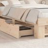 vidaXL Bettrahmen mit Kopfteil Braun 135 x 190 cm Massives Kiefernholz