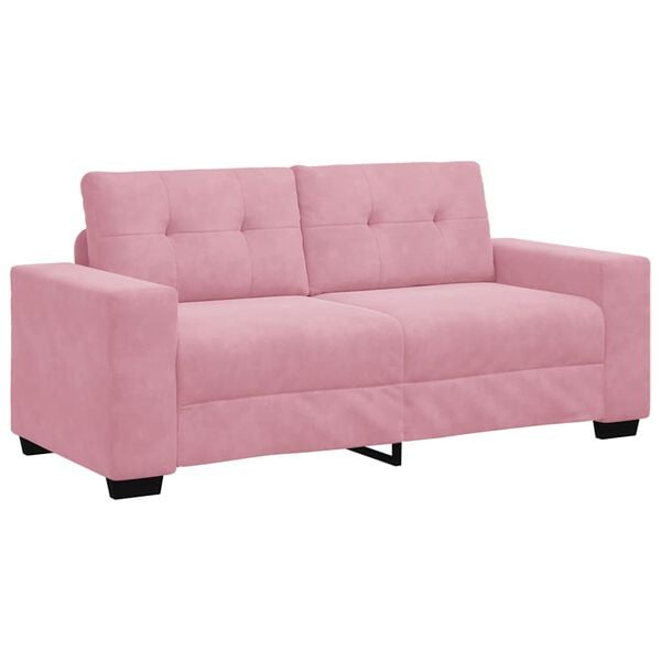 vidaXL Zweisitzer-Sofa Rosa 140 cm Samt