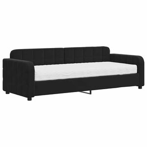 vidaXL Tagesbett mit Matratze Schwarz 80x200 cm Samt