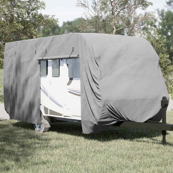 vidaXL Schutzh&uuml;lle f&uuml;r Wohnwagen Grau 460x250x220 cm Vliesstoff