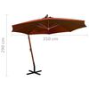 vidaXL Ampelschirm mit Mast Terrakotta 3,5x2,9 m Massivholz Tanne