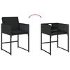 vidaXL 17-tlg. Garten-Essgruppe mit Kissen Schwarz Poly Rattan