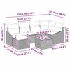vidaXL Sofa Set mit Kissen 7 pcs Schwarz Poly Rattan