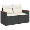 vidaXL Gartensofa-set mit Kissen 12 pcs Schwarz Poly-Rattan