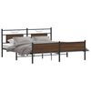 vidaXL Metallbett ohne Matratze Braun Eichen-Optik 183x213 cm