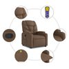 vidaXL Massagesessel mit Aufstehhilfe Braun Stoff