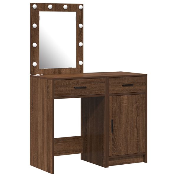 vidaXL Schminktisch mit T&uuml;r 2 pcs Braun 50 x 41 x 135 cm Holzwerkstoff
