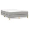 vidaXL Boxspringbett mit Matratze Hellgrau 140x200 cm Stoff
