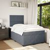 vidaXL Boxspringbett mit Matratze Dunkelgrau 120x190 cm Samt
