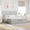 vidaXL Ottoman-Bett mit Matratzen Hellgrau 180x200 cm Samt