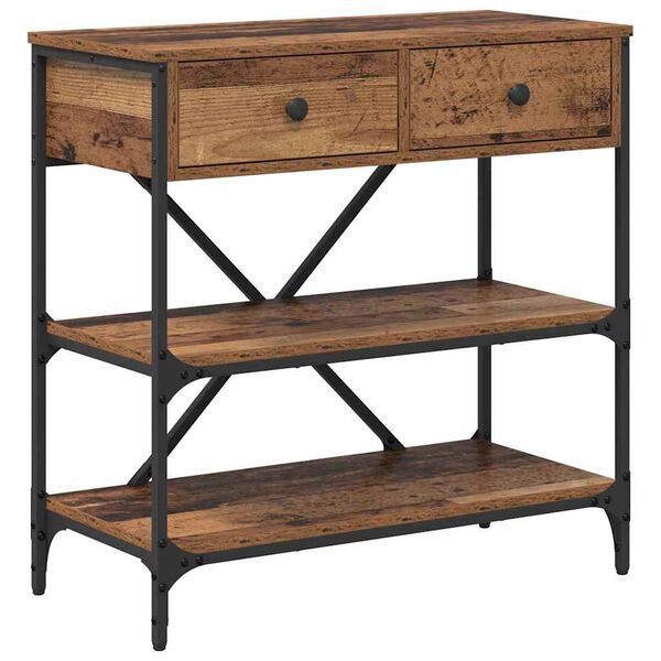 vidaXL Konsolentisch mit Schubladen Braun 100 x 34,5 x 75 cm Holz