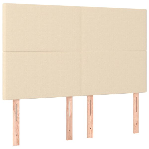 vidaXL LED Kopfteil Creme 144x5x118/128 cm Stoff