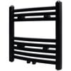 Handtuchheizk&ouml;rper Warmwasser Gebogen Schwarz 480x480 mm