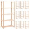 vidaXL Lagerregale 5 B&ouml;den 10 Stk. 80x38x170cm Massivholz Kiefer 250kg