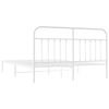 vidaXL Bettgestell mit Kopfteil Metall Wei&szlig; 180x200 cm