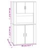 vidaXL Highboard Schwarz Holzwerkstoff