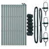 vidaXL Zaunpfosten Gr&uuml;n 25 x 0,4 m (60 x 60 mm Maschen) Stahl und PVC