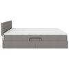 vidaXL Bett mit Stauraum und LED Taupe 200 x 200 cm Polyester