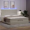 vidaXL Ottoman-Bett mit Matratzen & LEDs Weiß 200x200 cm Kunstleder