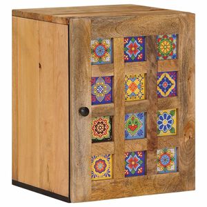 vidaXL Badezimmer H&auml;ngeschrank Natur 38 x 33 x 48 cm Massivholz Mango