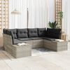 vidaXL Gartensofa-set mit Speicher 6 pcs Hellgrau Poly Rattan