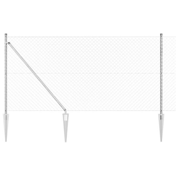 vidaXL Zaunpfosten Silber 10 x 1,2 m (40 x 40 mm Maschenweite) Stahl