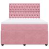 vidaXL Boxspringbett mit Matratze Rosa 140x200 cm Samt