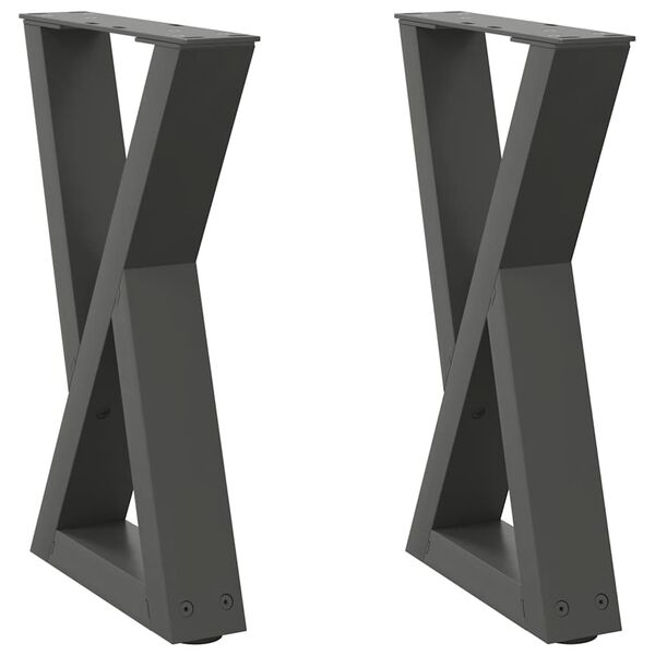 vidaXL Couchtischbeine 2 Stk. Anthrazit 38x(42-43,3) cm Stahl