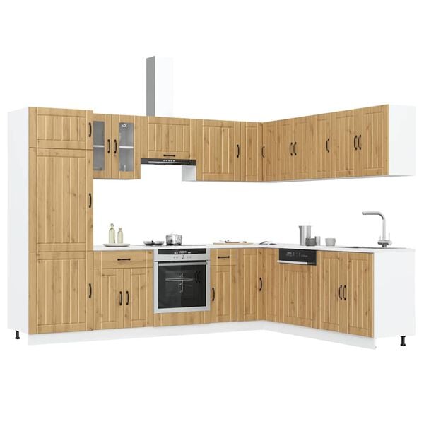 vidaXL 14-tlg. K&uuml;chenschrank-Set Lucca Artisan-Eiche Holzwerkstoff