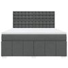 vidaXL Boxspringbett mit Matratze Dunkelgrau 180x200 cm Stoff