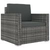 vidaXL 13-tlg. Garten-Lounge-Set mit Kissen Poly Rattan Grau