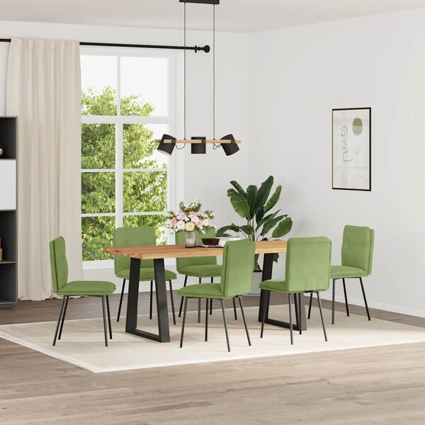 vidaXL Esszimmerst&uuml;hle 6 Stk. Hellgr&uuml;n Samt