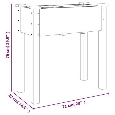 vidaXL Pflanzkübel mit Einsatz und Rollen 71x37x80 cm Massivholz Tanne