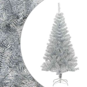 vidaXL K&uuml;nstlicher Weihnachtsbaum mit St&auml;nder Silber 150 cm PET