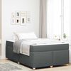 vidaXL Bettrahmen mit Matratze Dunkelgrau 120 x 190 cm Stoff