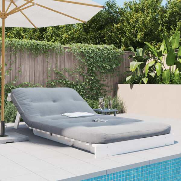 vidaXL Futon Schlafsofa mit Matratze Wei&szlig; 100x206x11 cm Kiefernholz