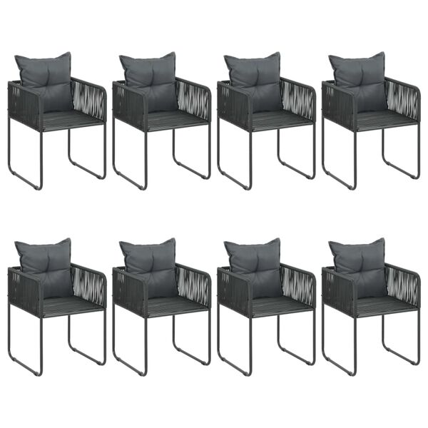 vidaXL 9-tlg. Garten-Essgruppe PVC Rattan Schwarz und Braun