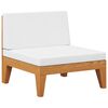 vidaXL Modular-Mittelsofa mit Cremewei&szlig;en Kissen Akazie Massivholz